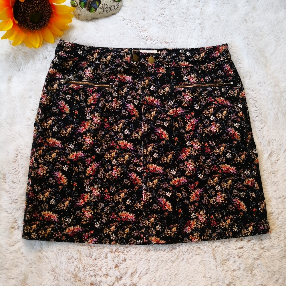 Mossimo Floral Corduroy Skirt Size 2 - Picture 3 of 8